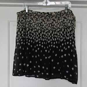 Elle Black and White Smocked Skater Mini Skirt